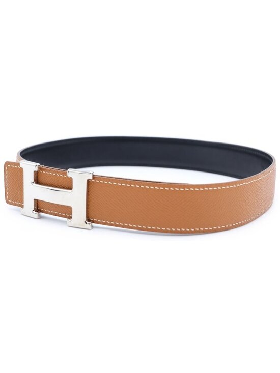 Hermes Constance Belt Brown Black Box Calf Silver 65 main image 4